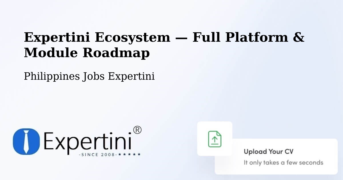 Expertini Ecosystem — Full Platform & Module Roadmap – Bulacan